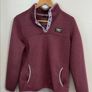L.L. Bean Burgundy Quilted Pullover